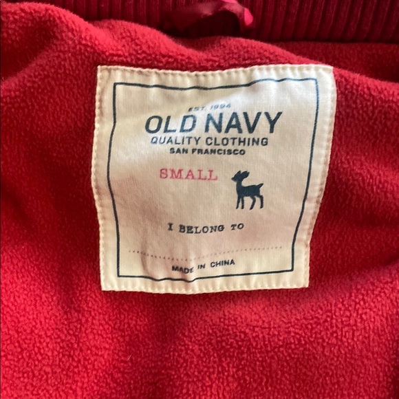 Old Navy Girls Size Small Red Floral Puffer Vest Winter Warm Thick Puffy Pink - Picture 5 of 5